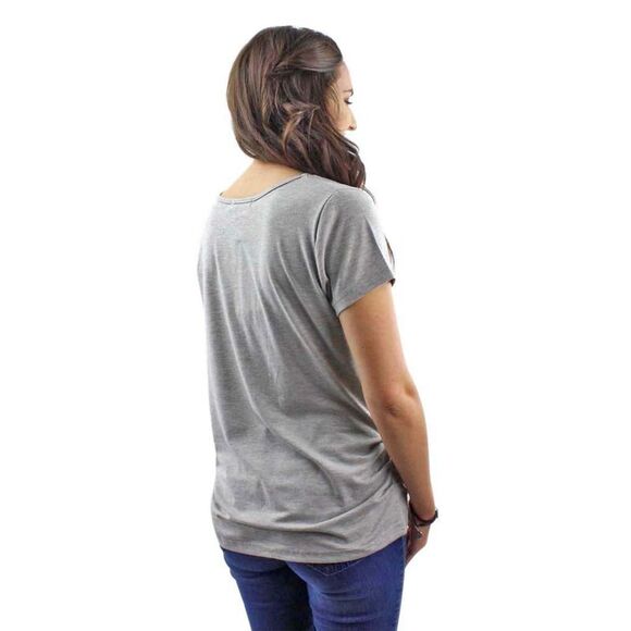 Gray Lightweight Knotted Front Tee - Picture 4 of 9
